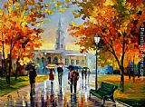 Leonid Afremov STROLL IN AN OCTOBER PARK painting